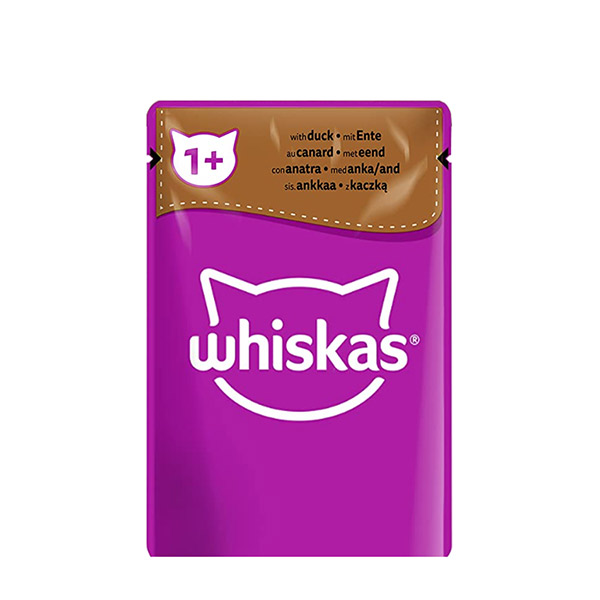 پوچ گربه با طعم اردک ژله ای ویسکاس 85 گرم – Whiskas Duck