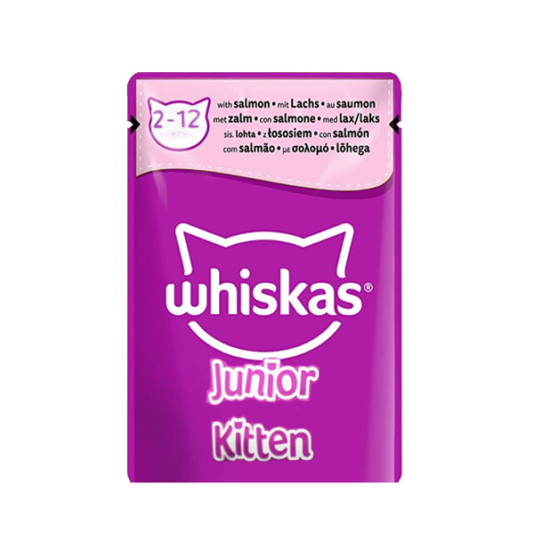 پوچ بچه گربه با طعم ماهی سالمون ژله ای ویسکاس 85 گرم – Whiskas Salmon