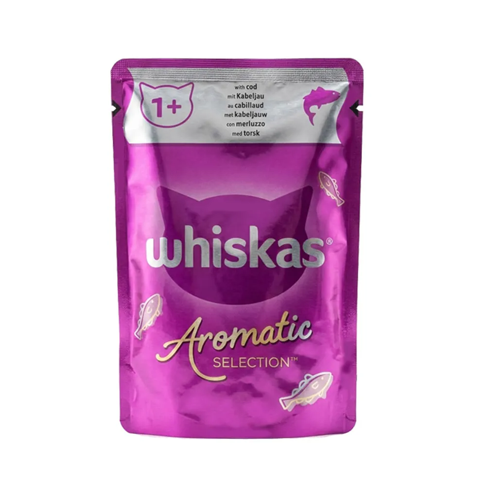 پوچ گربه با طعم ماهی کاد خورشتی ویسکاس 85 گرم – Whiskas With Cod — تصویر ۲