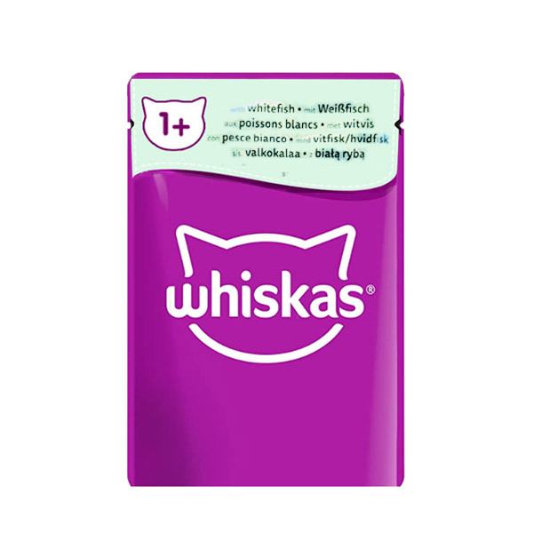 پوچ گربه با طعم ماهی سفید ژله ای ویسکاس 85 گرم – Whiskas Whitefish — تصویر ۲