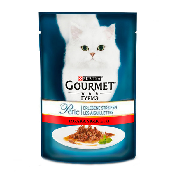 پوچ گربه با طعم گوشت گاو گریل شده گورمت – Gourmet Perle Grilled beef
