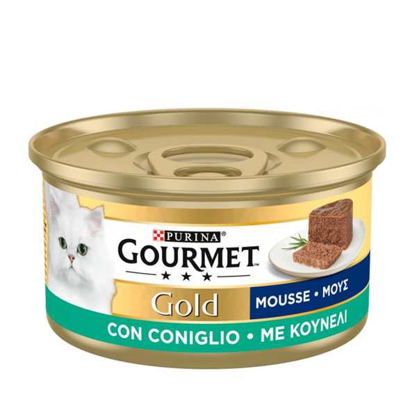کنسرو گربه خمیری با طعم خرگوش گورمت – Gourmet Gold Pate Kralikem