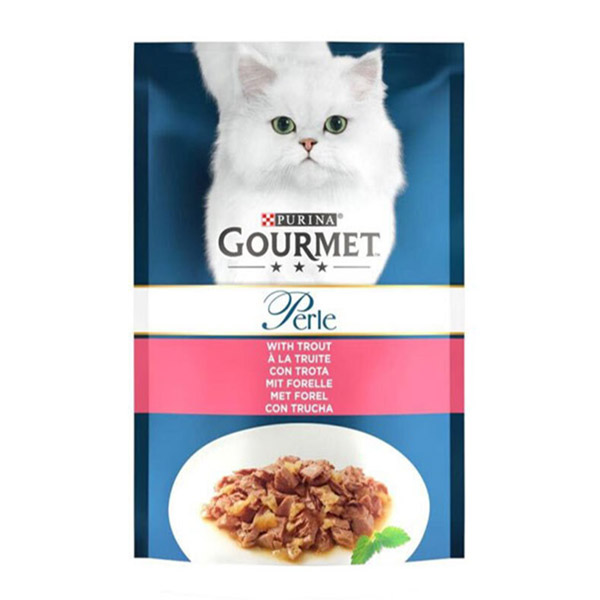 پوچ گربه با طعم ماهی قزل آلا گورمت – Guormet Perle Trout