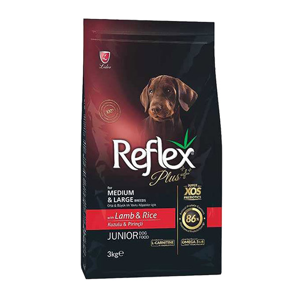 غذای توله سگ نژاد متوسط و بزرگ با بره و برنج رفلکس پلاس – Reflex Plus