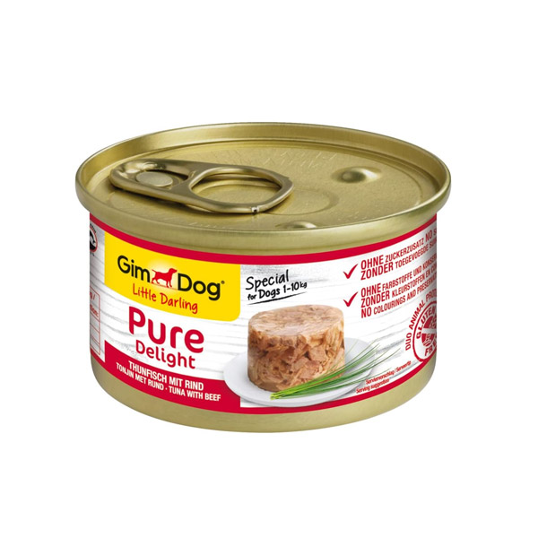 کنسرو سگ نژاد کوچک با تن و گوشت جیم داگ – GimDog Tuna Beef