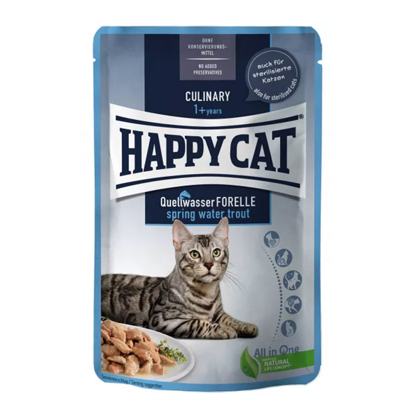 پوچ گربه با ماهی قزل آلا در سس هپی کت – Happy Cat Trout