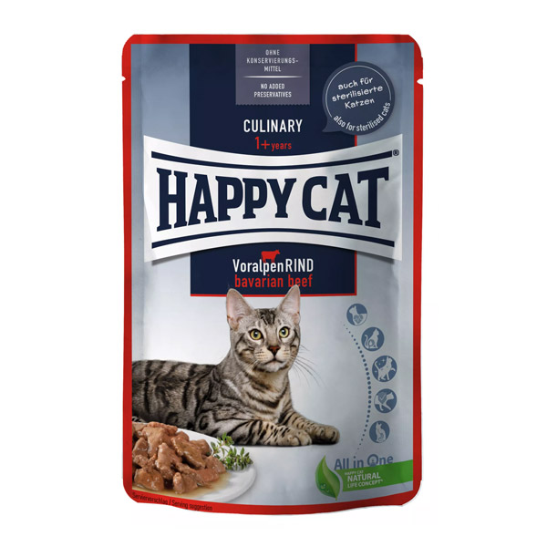پوچ گربه با طعم گوساله در سس هپی کت – Happy Cat Bavarian Beef