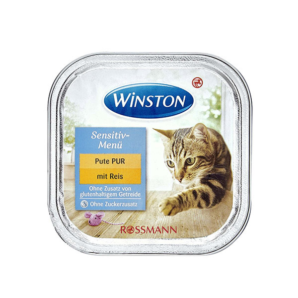 ووم گربه با گوارش حساس طعم بوقلمون و برنج وینستون – Winstion Sensitive