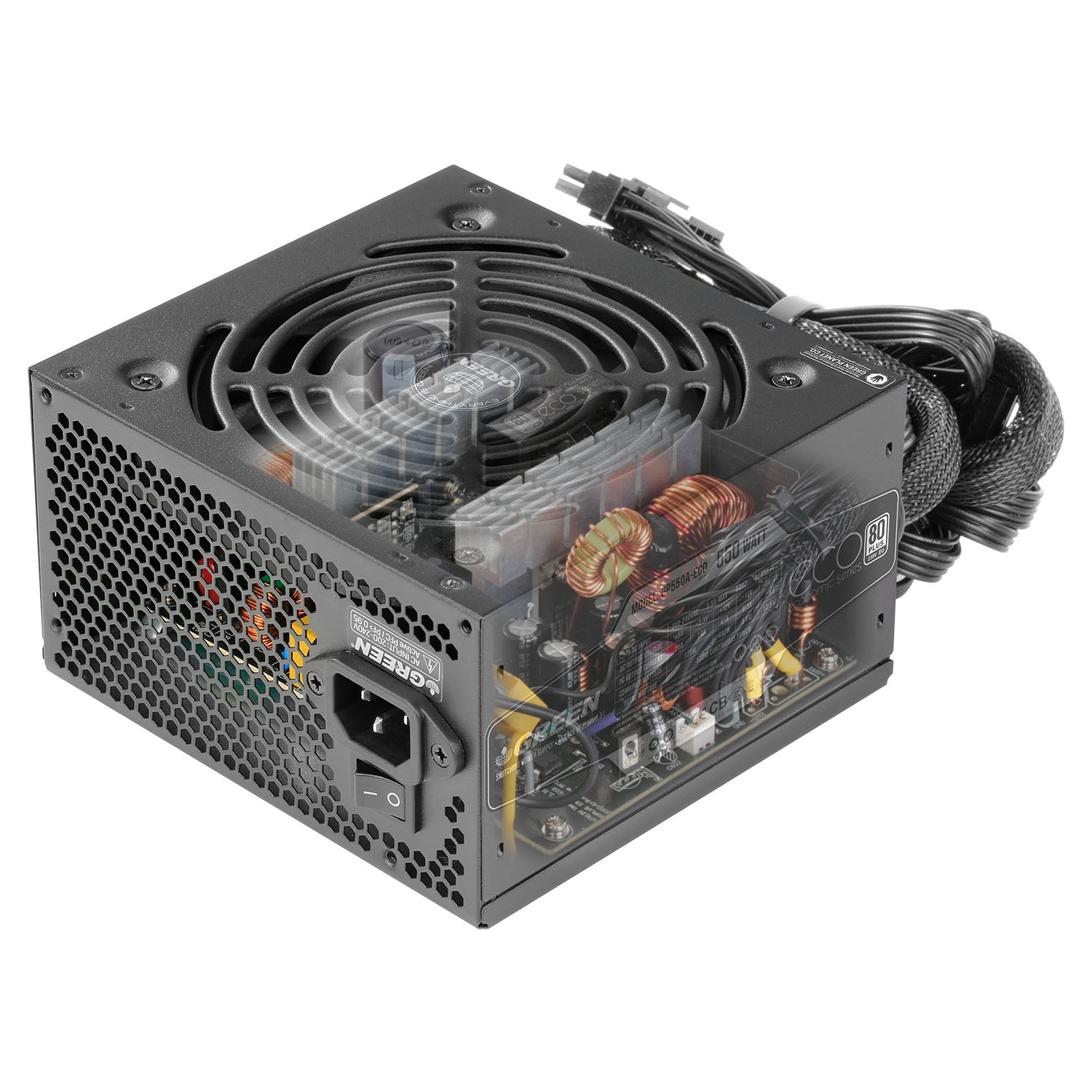 منبع تغذیه کامپیوتر گرین مدل GREEN GP550A-ECO Rev3.1 — تصویر ۵