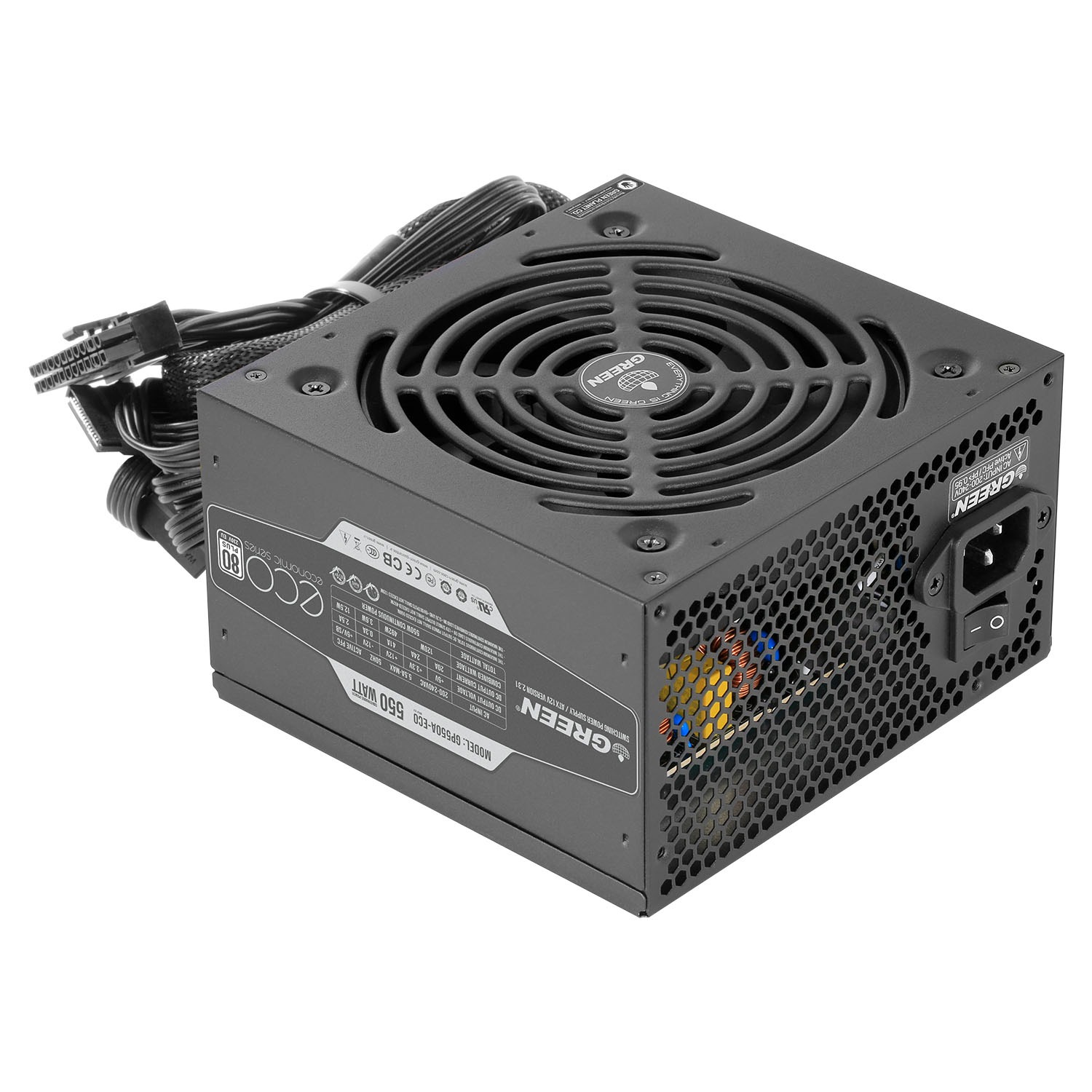 منبع تغذیه کامپیوتر گرین مدل GREEN GP550A-ECO Rev3.1 — تصویر ۴