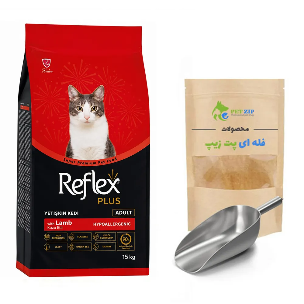 غذای خشک فله ای گربه با بره و برنج Lamb &amp; Rice رفلکس پلاس