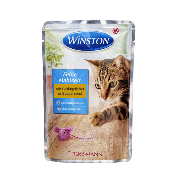 پوچ گربه با طعم جگر طیور در سس وینستون – Winston