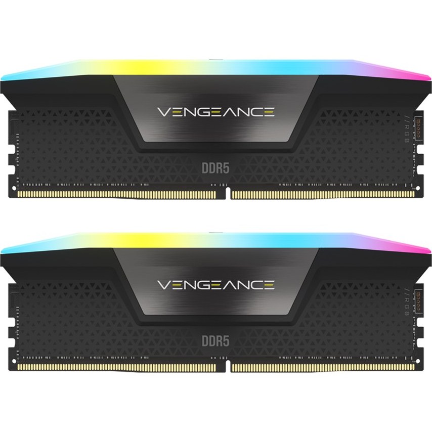 رم کامپیوتر کورسیر دو کاناله مدل Vengeance RGB فرکانس 5200 مگاهرتز DDR5 تایمینگ CL40 حافظه 64 گیگابایت — تصویر ۵