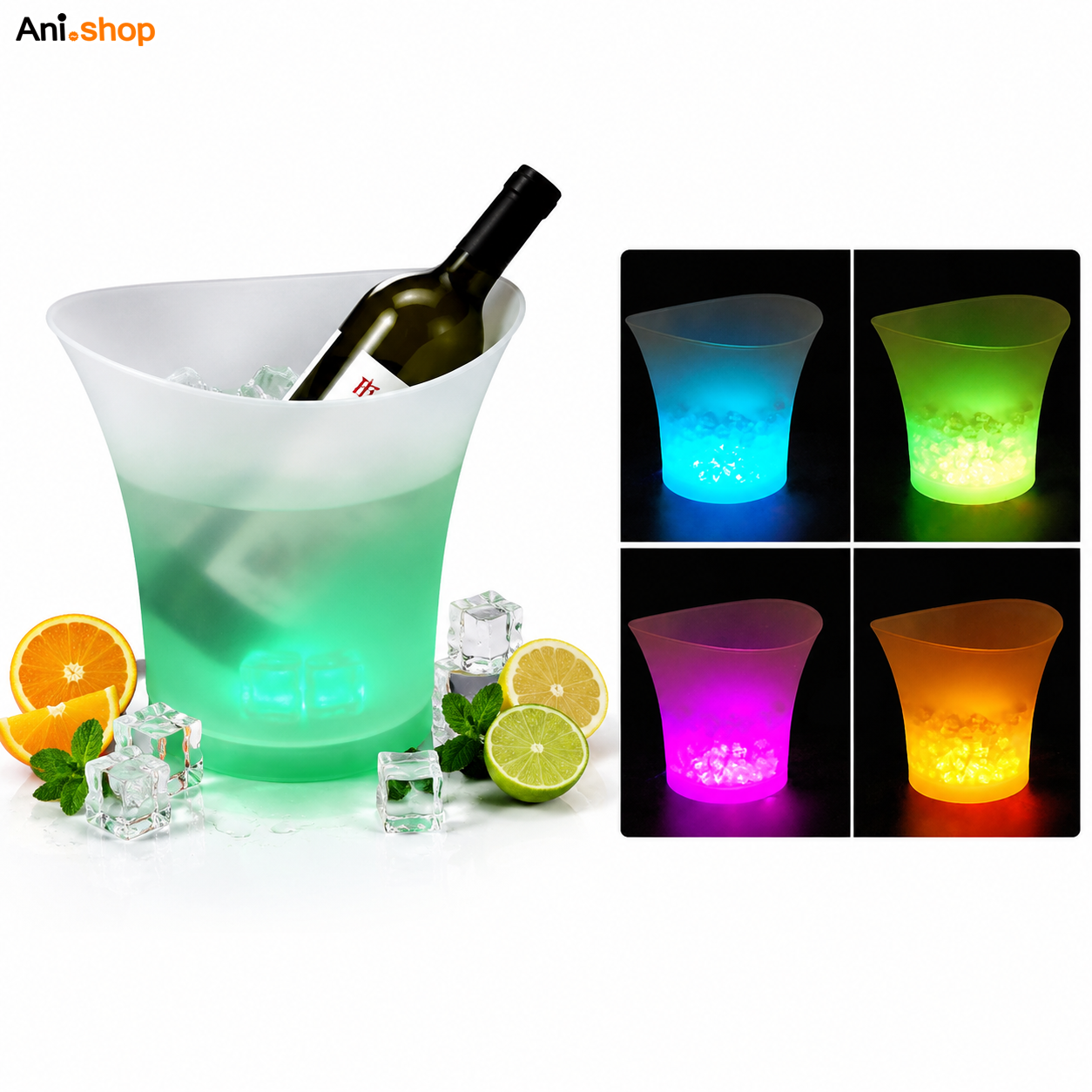 سطل یخ بلوتوثی مدل K-036 با اسپیکر و نورپردازی RGB