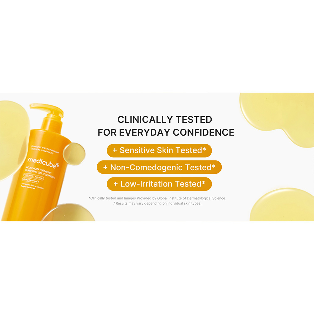 ژل شوینده روشن کننده صورت و بدن کوجیک اسید و زردچوبه مدی کیوب medicube Kojic Acid Turmeric Purifying Gel Cleanser — تصویر ۸