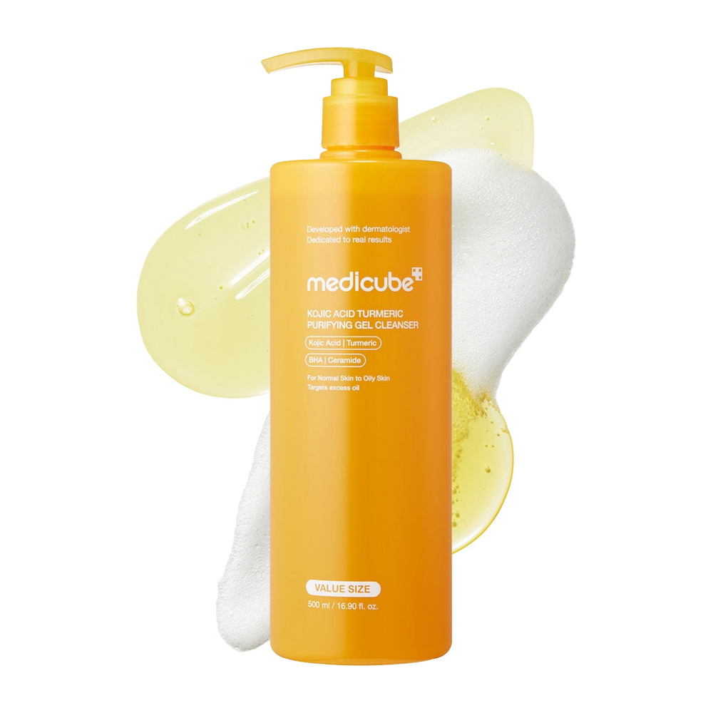 ژل شوینده روشن کننده صورت و بدن کوجیک اسید و زردچوبه مدی کیوب medicube Kojic Acid Turmeric Purifying Gel Cleanser
