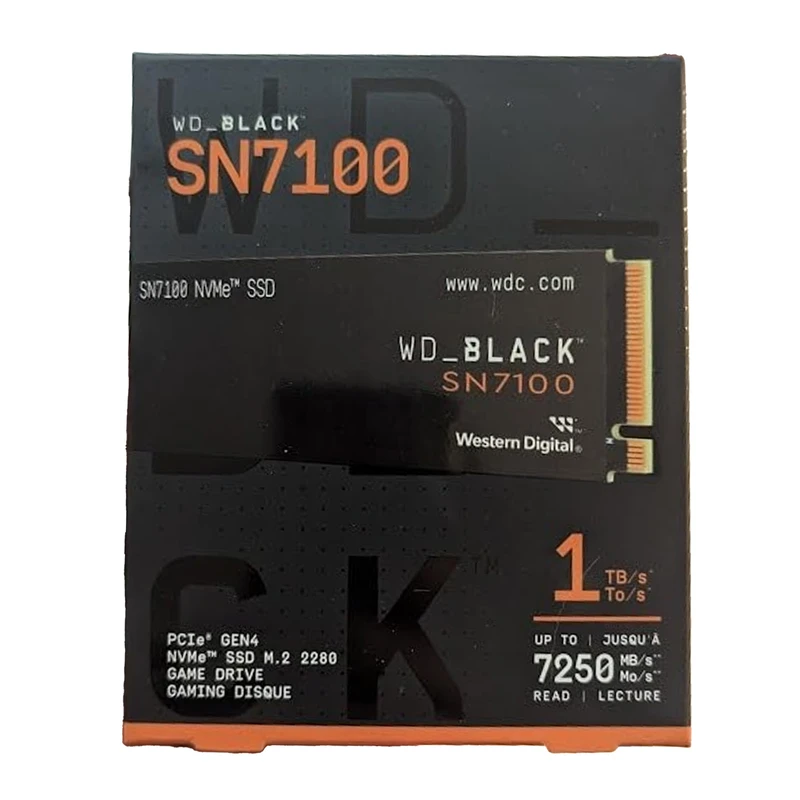 اس اس دی اینترنال M.2 PCIe نسل چهار وسترن دیجیتال مدل SN7100 ظرفیت 1 ترابایت با فلش TLC مناسب گیمینگ و ورک‌استیشن