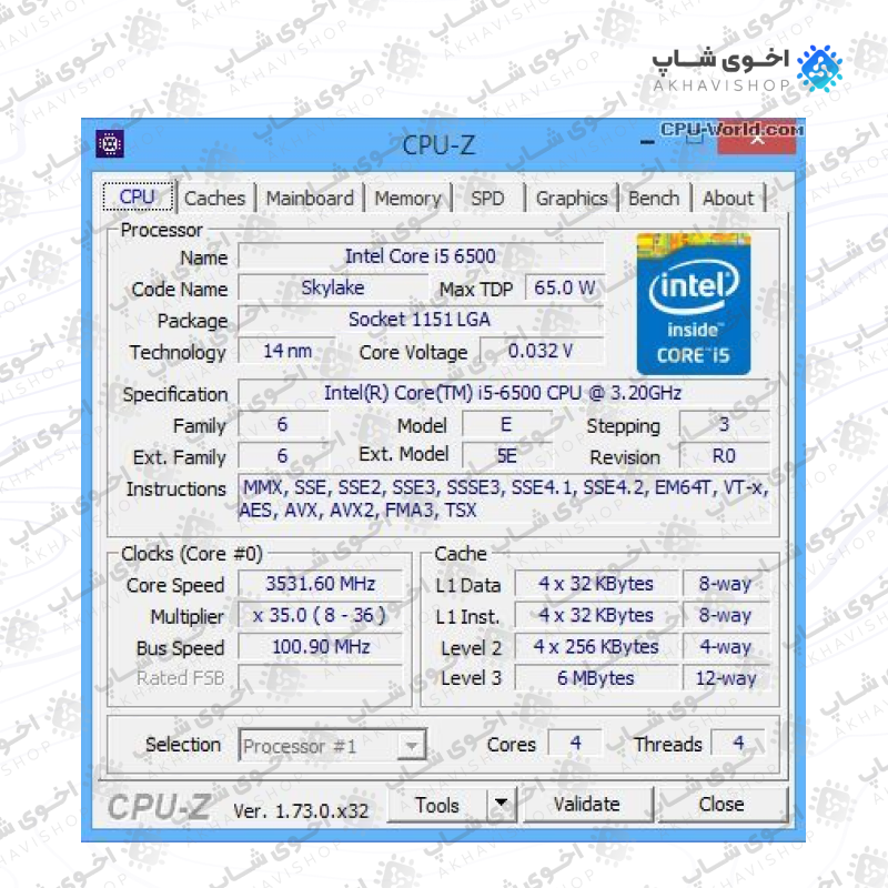 پردازنده کامپیوتر اینتل مدل Core i5-6400 Skylake استوک — تصویر ۷