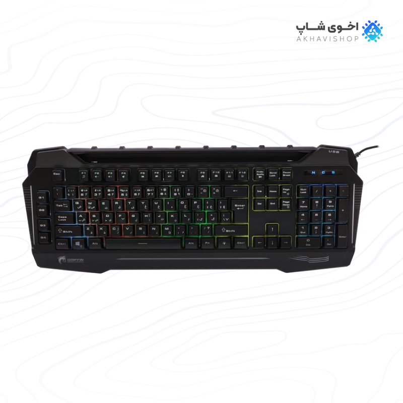 کیبورد گیمینگ RGB گرین مدل GK-702RGB با نورپردازی کامل و طراحی مدرن — تصویر ۲