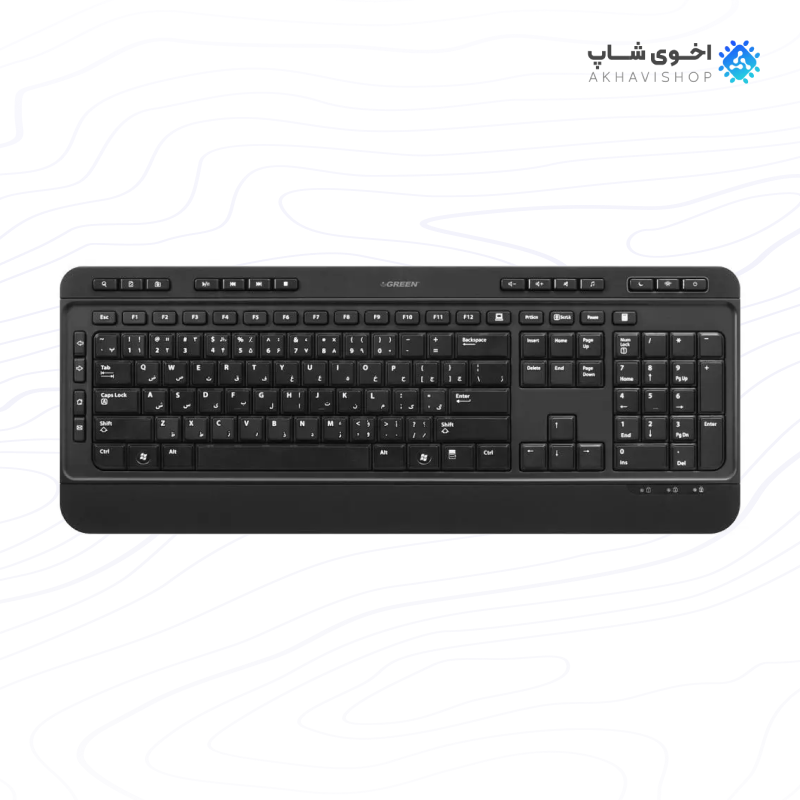 کیبورد گیمینگ گرین مدل GK-502 با نور RGB و بدنه مقاوم — تصویر ۲