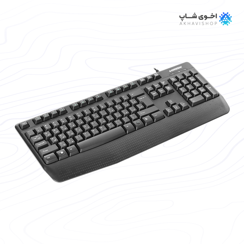 کیبورد گیمینگ گرین مدل GK-306 با طراحی مقاوم و نور پس‌زمینه رنگی — تصویر ۵