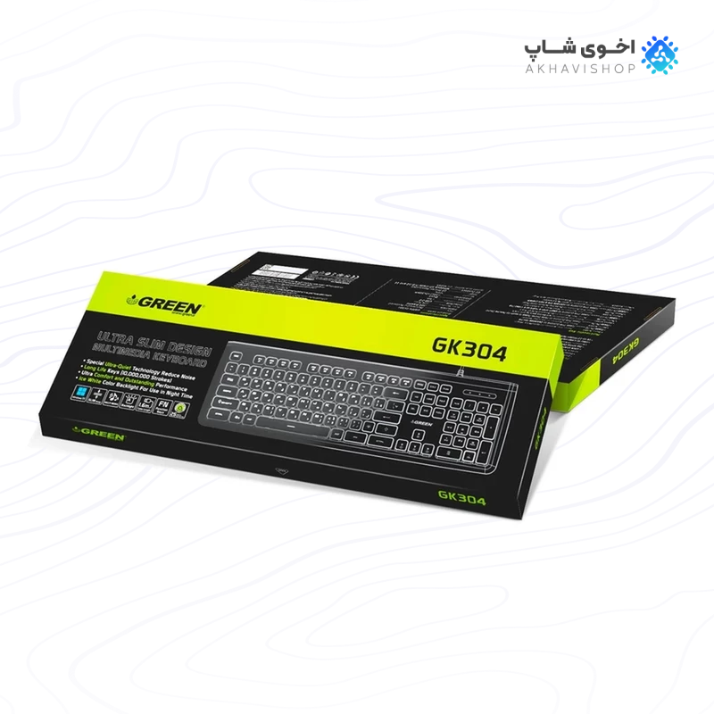 کیبورد گیمینگ گرین مدل GK-304 با نورپردازی RGB و کلیدهای مکانیکی — تصویر ۵