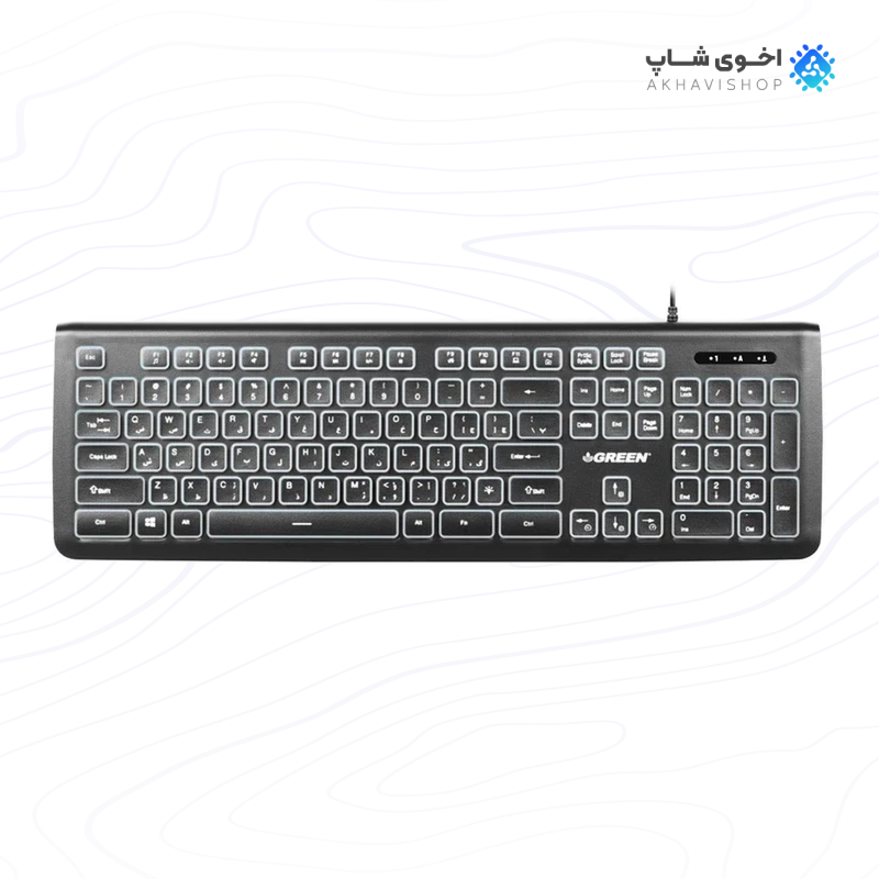 کیبورد گیمینگ گرین مدل GK-304 با نورپردازی RGB و کلیدهای مکانیکی — تصویر ۷