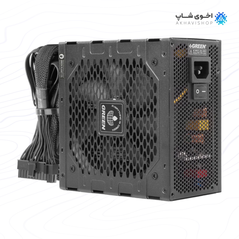 منبع تغذیه کامپیوتر گرین مدل GP800A-GED با توان 800 وات و فن بی‌صدا