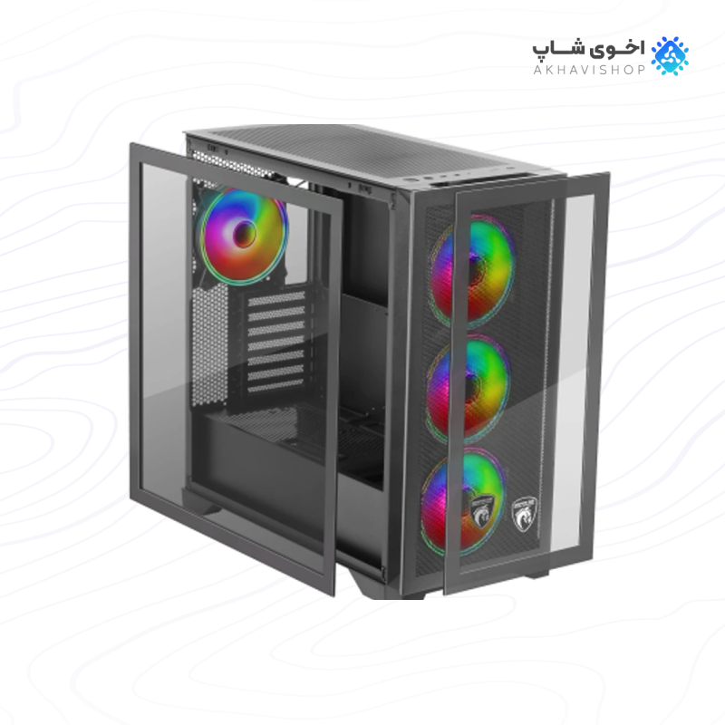 کیس گیمینگ گرین مدل G9 Griffin با طراحی حرفه‌ای و پشتیبانی کامل از قطعات گیمینگ — تصویر ۶