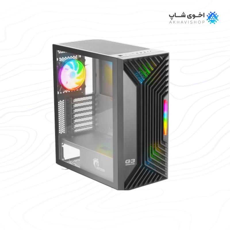 کیس گیمینگ گرین مدل G3 Griffin+ با پنل شفاف و پشتیبانی از خنک‌کننده آبی — تصویر ۲