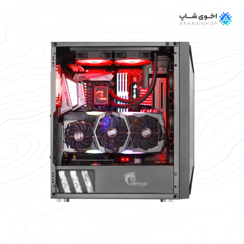 کیس گیمینگ گرین مدل G3 Griffin+ با پنل شفاف و پشتیبانی از خنک‌کننده آبی — تصویر ۵