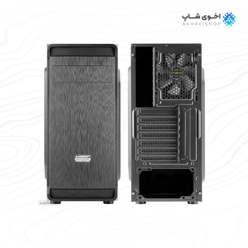کیس کامپیوتر گرین مدل Oraman Plus با طراحی حرفه‌ای برای سیستم‌های گیمینگ — تصویر ۵