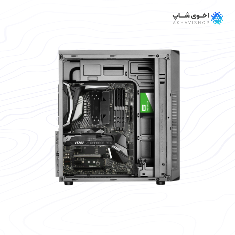 کیس کامپیوتر گرین مدل Homa با طراحی ساده و تهویه مناسب — تصویر ۶
