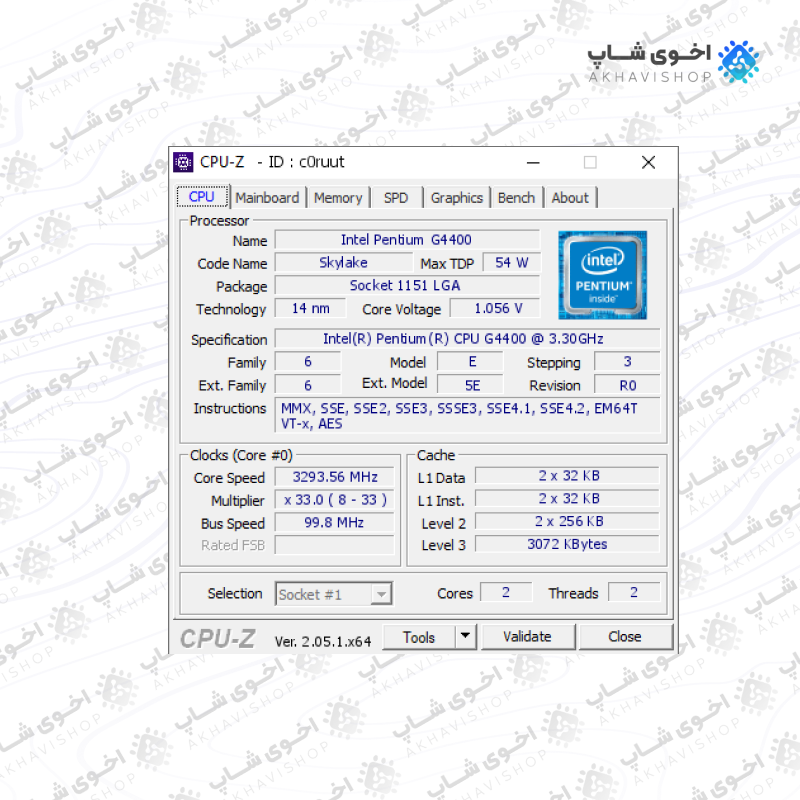 پردازنده مرکزی اینتل سری Skylake مدل Pentium G4400 Tray استوک — تصویر ۴