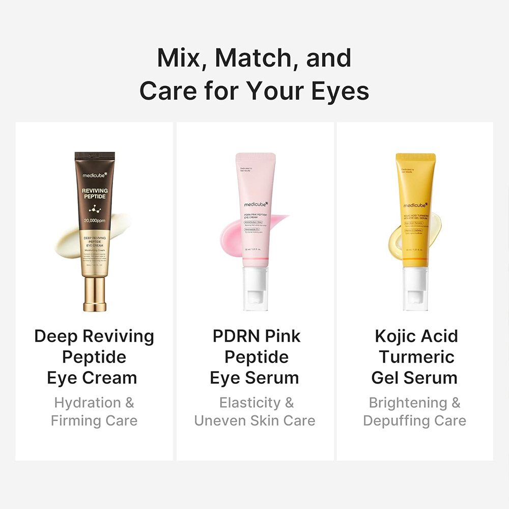 سرم ژلی دور چشم کوجیک اسید و زردچوبه مدی کیوب ضد پف و روشن کننده Medicube Kojic Acid Turmeric Vita Eye Gel Serum — تصویر ۷