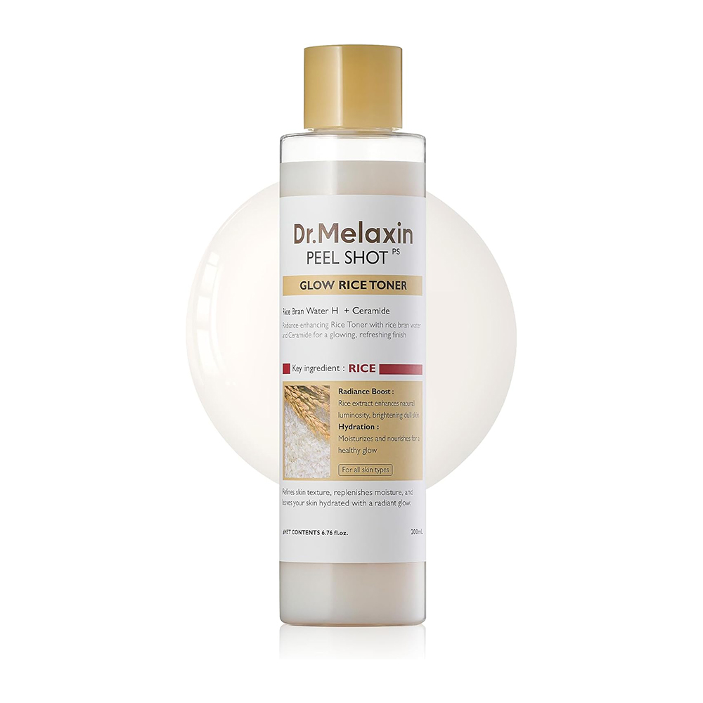 تونر پیل شات برنج دکتر ملاکسین لایه بردار و روشن کننده پوست Dr.Melaxin Peel Shot Glow White Rice Toner