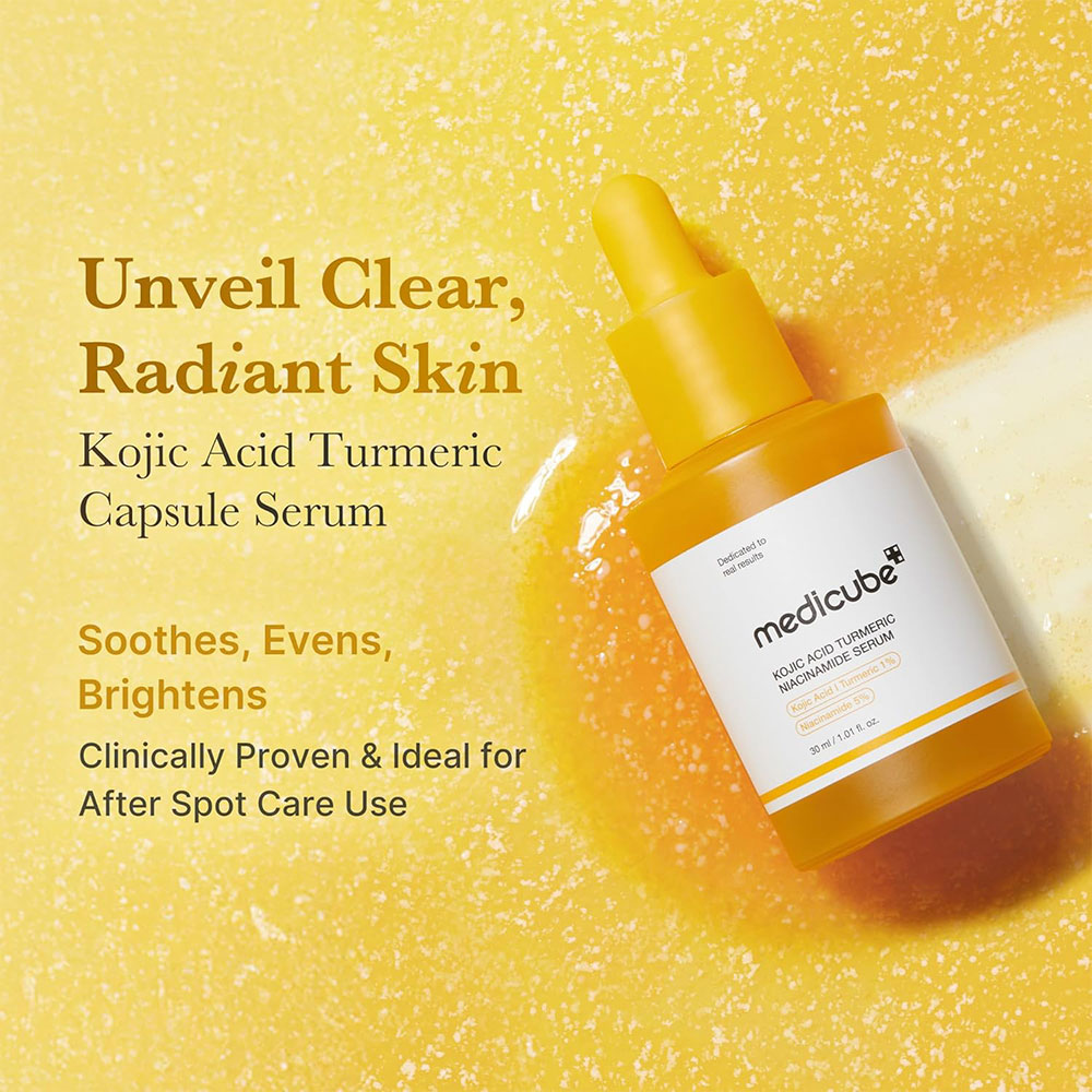 سرم ضد لک و روشن کننده کوجیک اسید و نیاسینامید مدی کیوب Medicube Kojic Acid Turmeric Niacinamide Serum — تصویر ۶