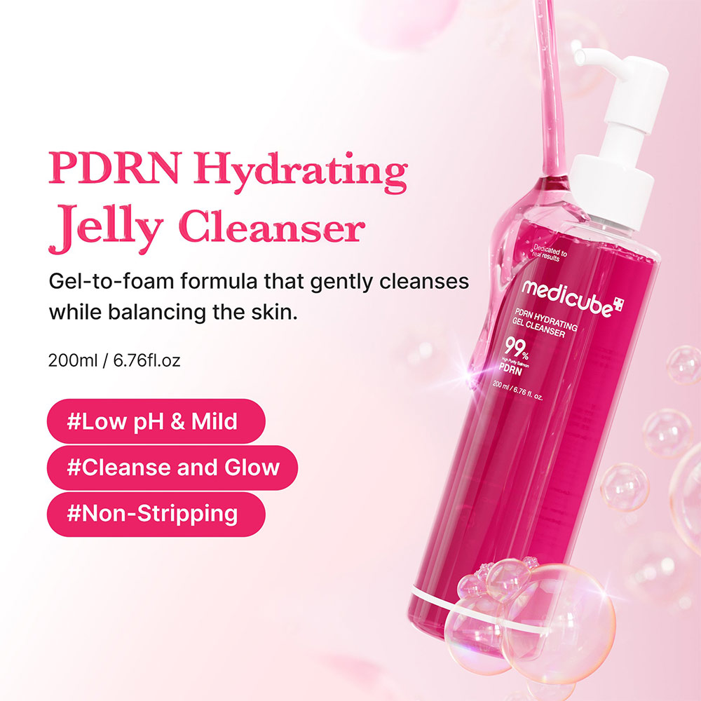 ژل شوینده PDRN مدی کیوب لایه بردار ملایم و روشن کننده پوست MEDICUBE PDRN Hydrating Gel Cleanser — تصویر ۳