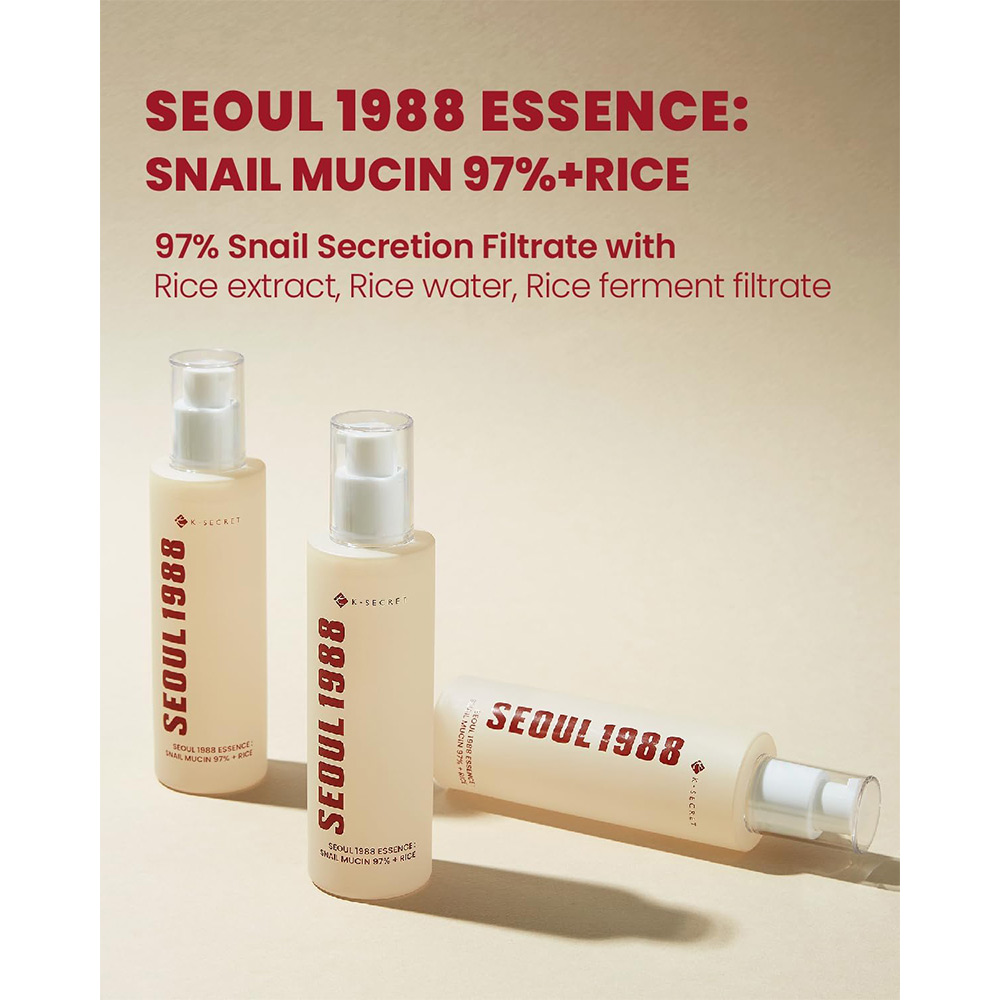 اسنس ترمیم کننده موسین حلزون و برنج سئول 1988 کی سکرت K-SECRET SEOUL 1988 Essence Snail Mucin 97% + Rice — تصویر ۷