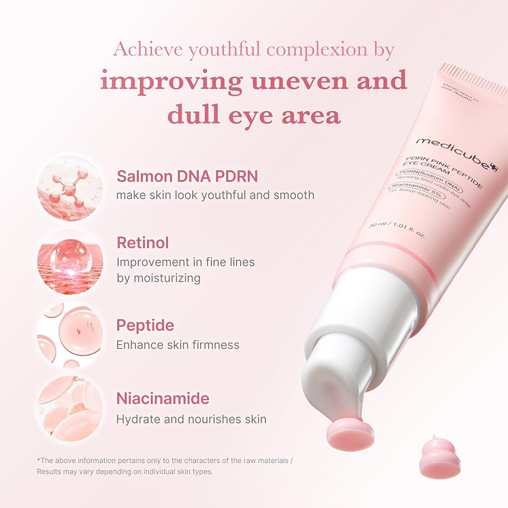 کرم دور چشم pdrn و پپتاید مدی کیوب ضد چروک و روشن کننده PDRN Pink Peptide Eye Cream — تصویر ۴