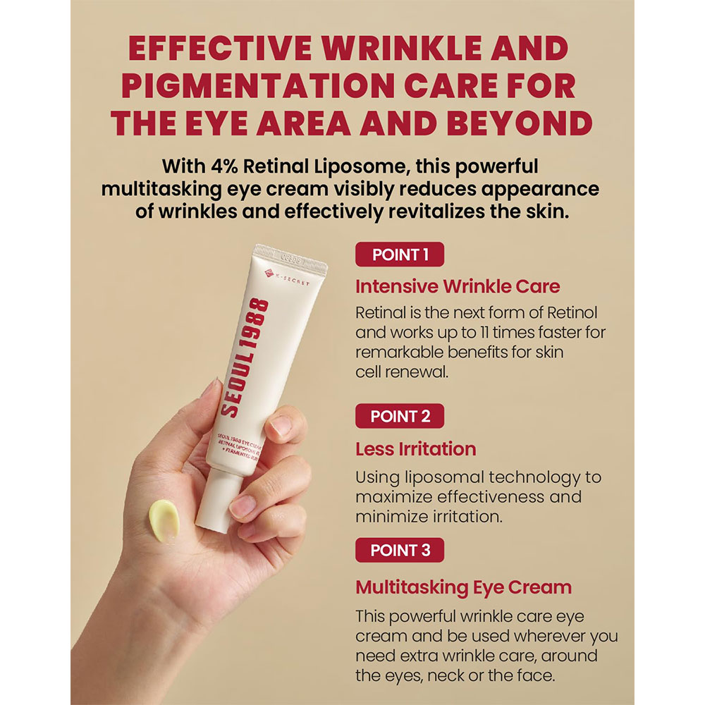 کرم دور چشم سئول 1988 لیپوزوم رتینال و بین کی سکرت K-SECRET SEOUL 1988 Eye Cream Retinal Liposome 4% + Fermented Bean — تصویر ۷