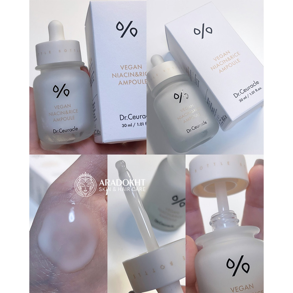 آمپول روشن کننده نیاسینامید و برنج دکتر سراکل Dr. Ceuracle Vegan Niacin & Rice Ampoule — تصویر ۳