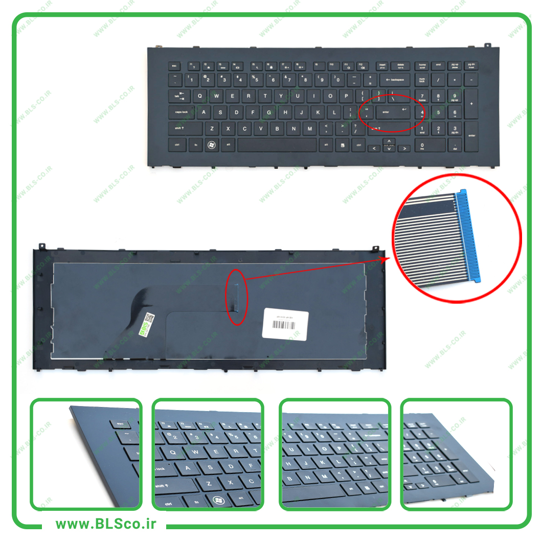 کیبورد لپ تاپ اچ پی HP 4510S مشکی با فریم