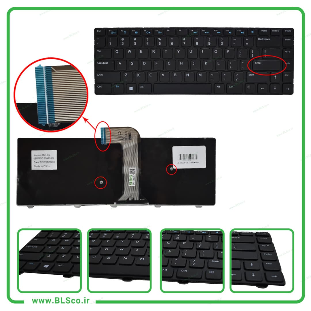 کیبورد لپ تاپ دل Dell Laptop Keyboard 5421
