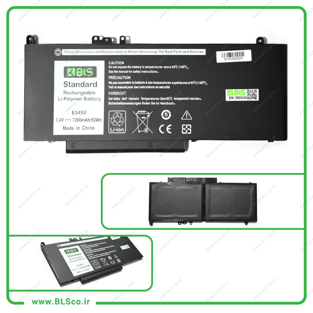 باتری لپ تاپ دل Pn:G5M10) Dell Latitude E5450)
