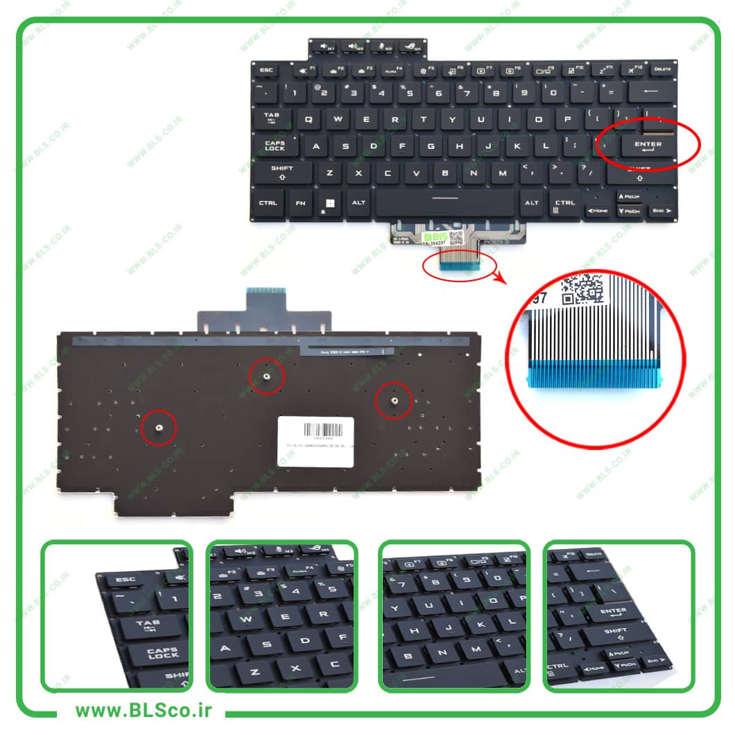 کیبورد لپ تاپ ایسوس Asus ROG Zephyrus GU603 مشکی بکلایت‌دار