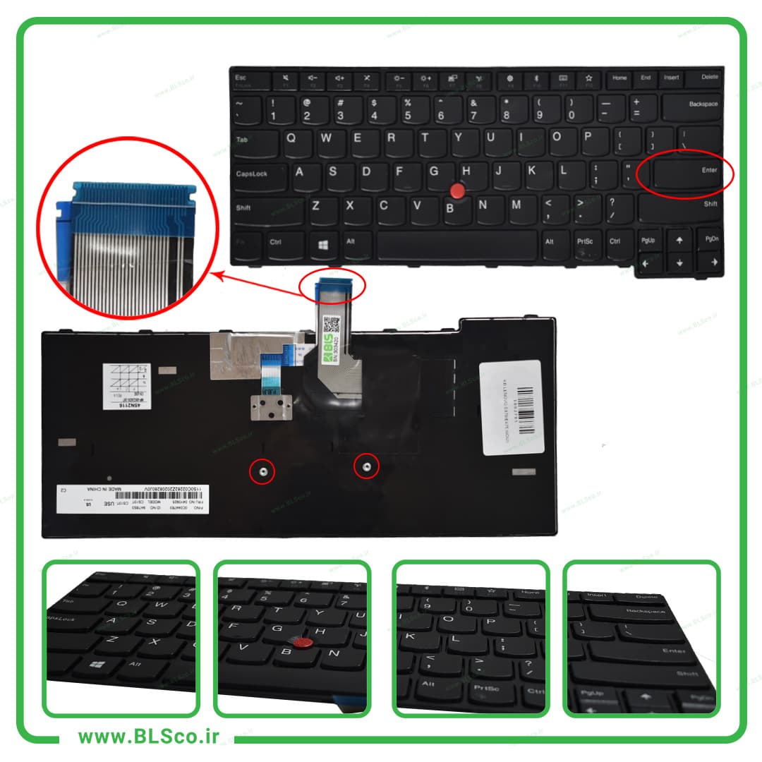 کیبورد لپ تاپ لنوو Lenovo ThinkPad E470 همراه با موس وسط