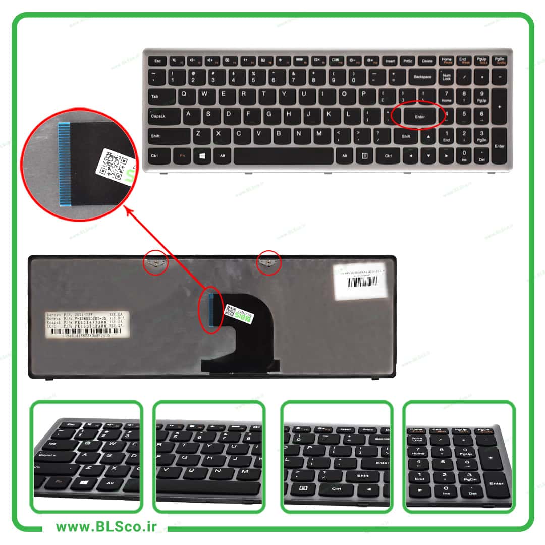 کیبورد لپ تاپ لنوو Lenovo IdeaPad Z500