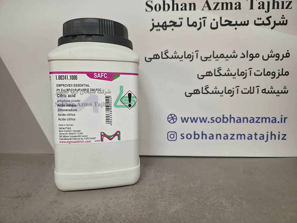 پودر سیتریک اسید anhydrous دارویی مرک کد 100241 — تصویر ۳
