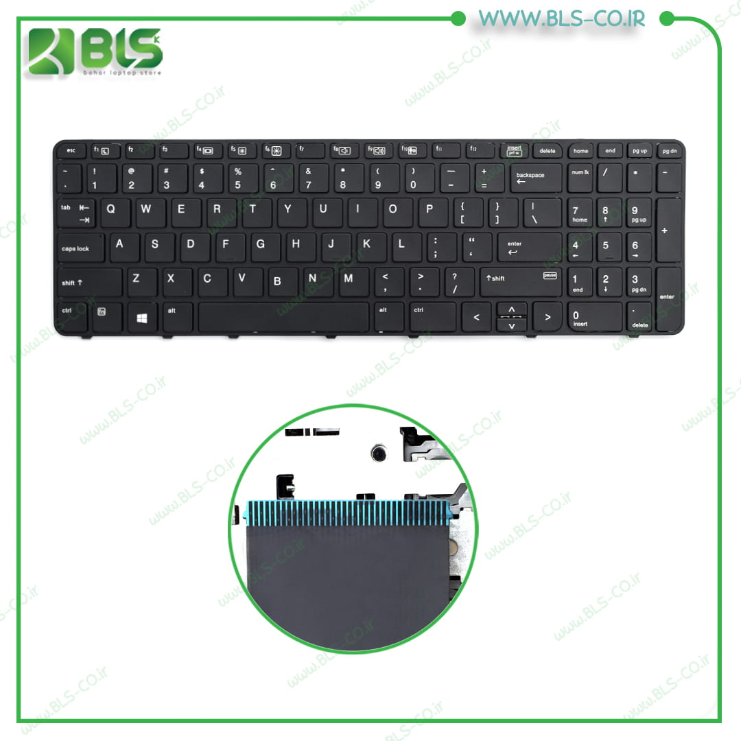 کیبورد لپ تاپ اچ پی 850 G3 مشکی اینتر کوچک با فریم